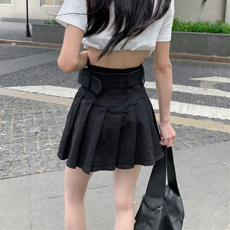 Korean High Waist Pleated Skirt