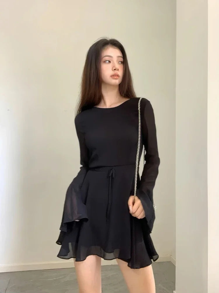 Ennimo Backless Black Dress