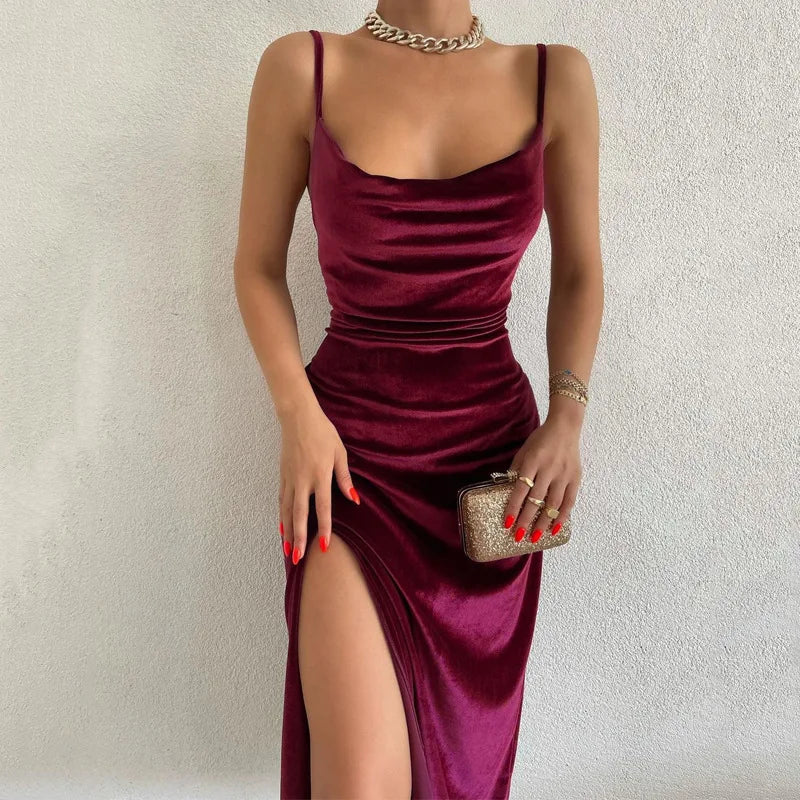 Ennimo Elegant Velvet Party Dress