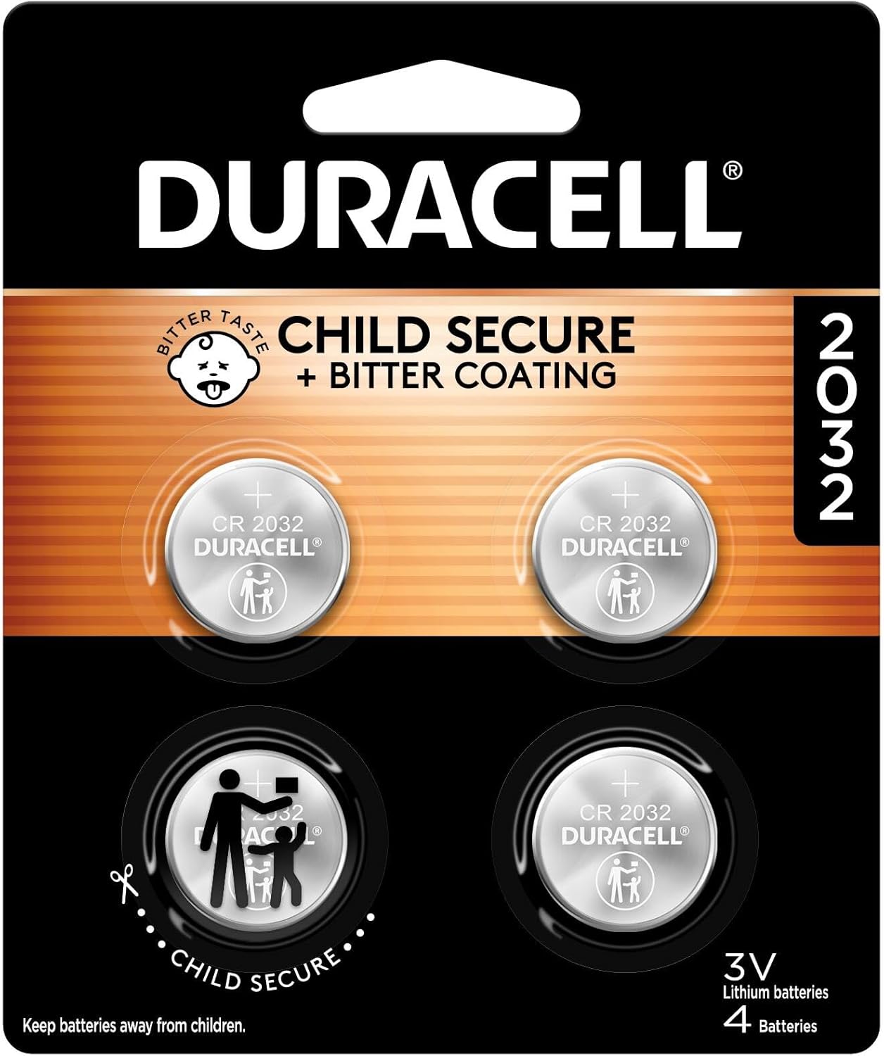Duracell Lithium Coin CR2032 Batteries (4-pack)