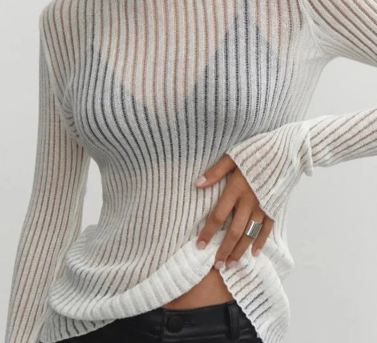Ennimo Striped See-through Top