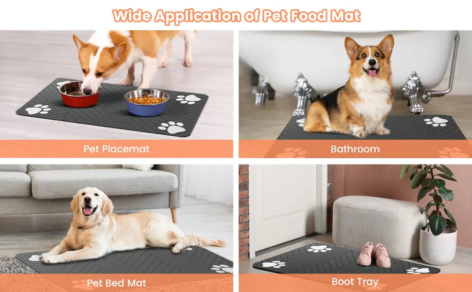 Pet Feeding Mat ( No stains, water absorption , easy care, leak proof)