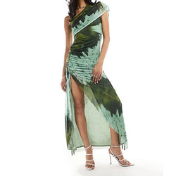 Maxi Dress Backless Sleeveless (Green , Pink)