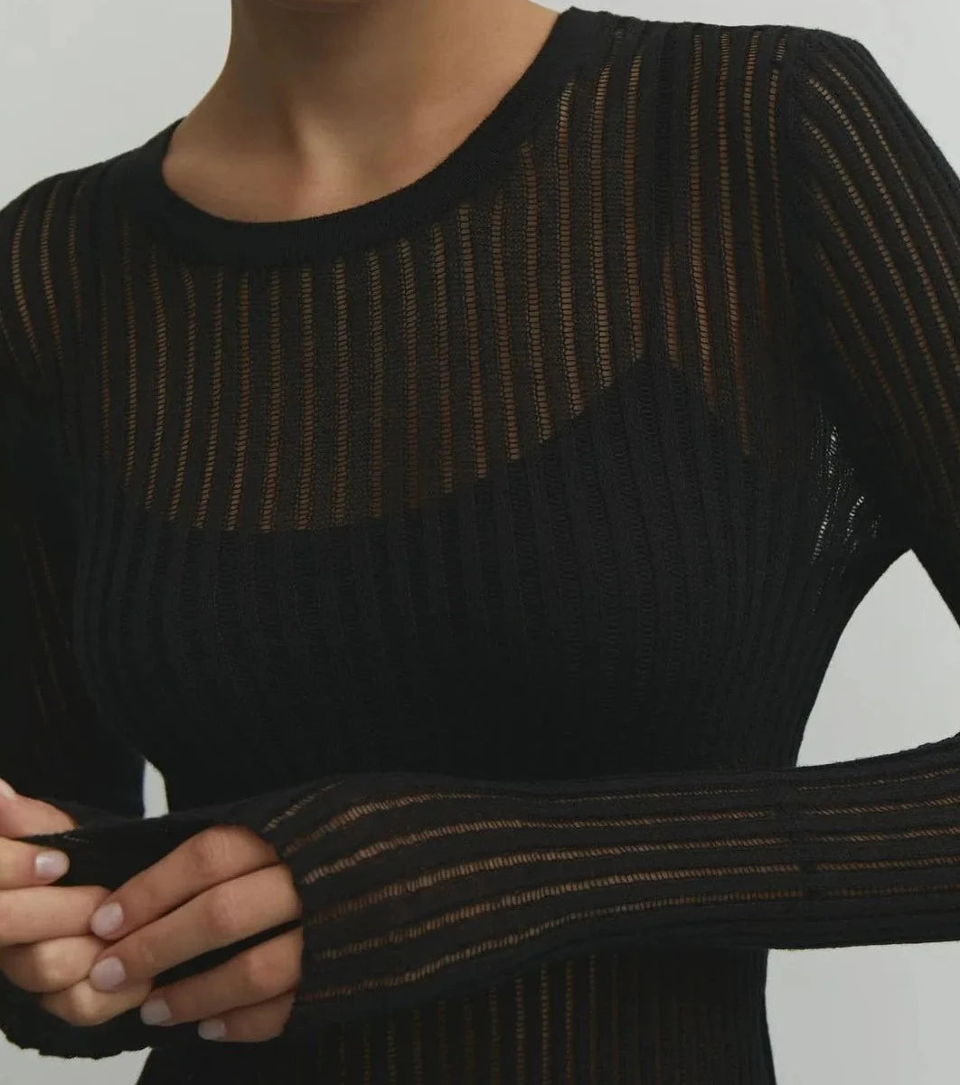 Ennimo Striped See-through Top