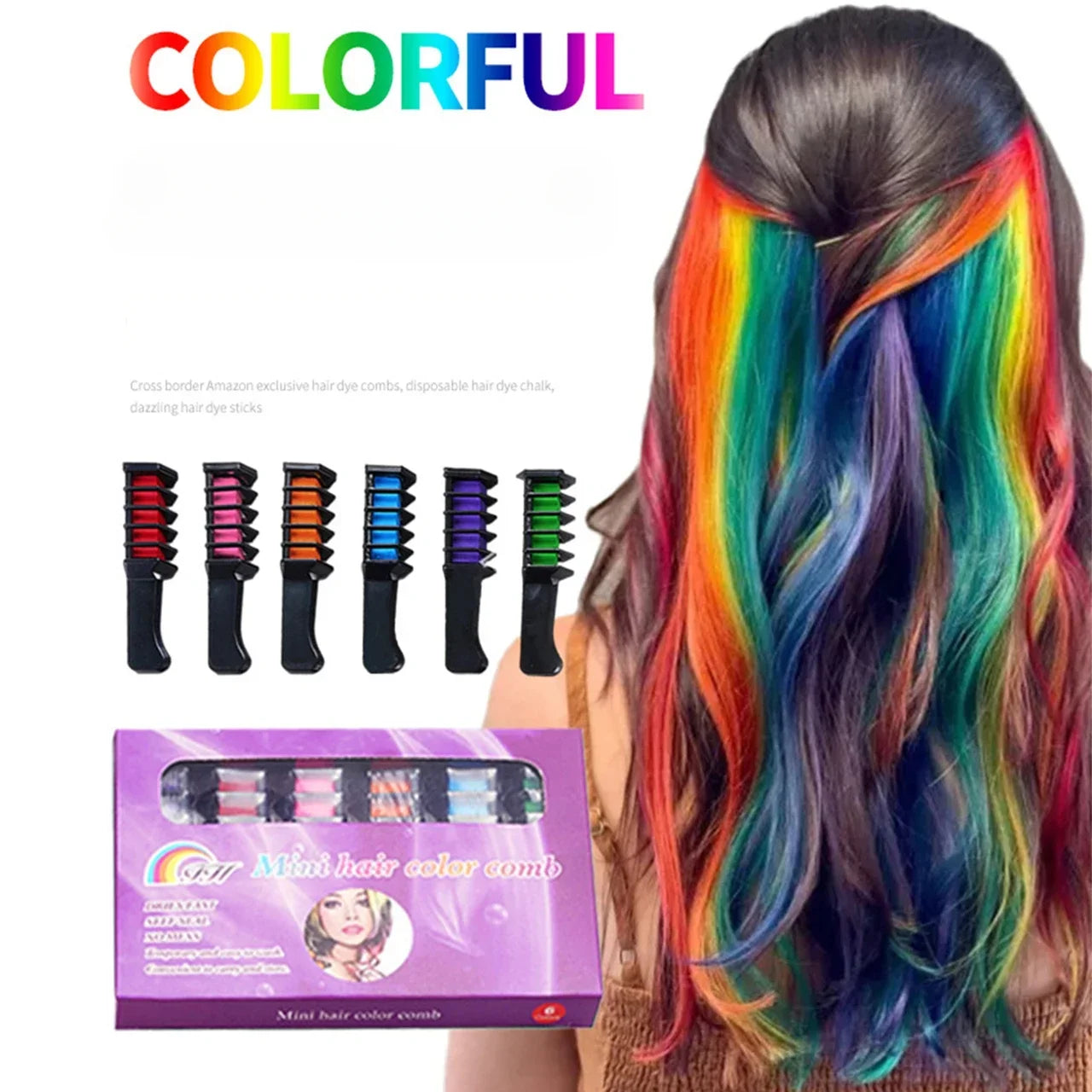6/1pcs Hair Dye Comb Mascara Design Crayons