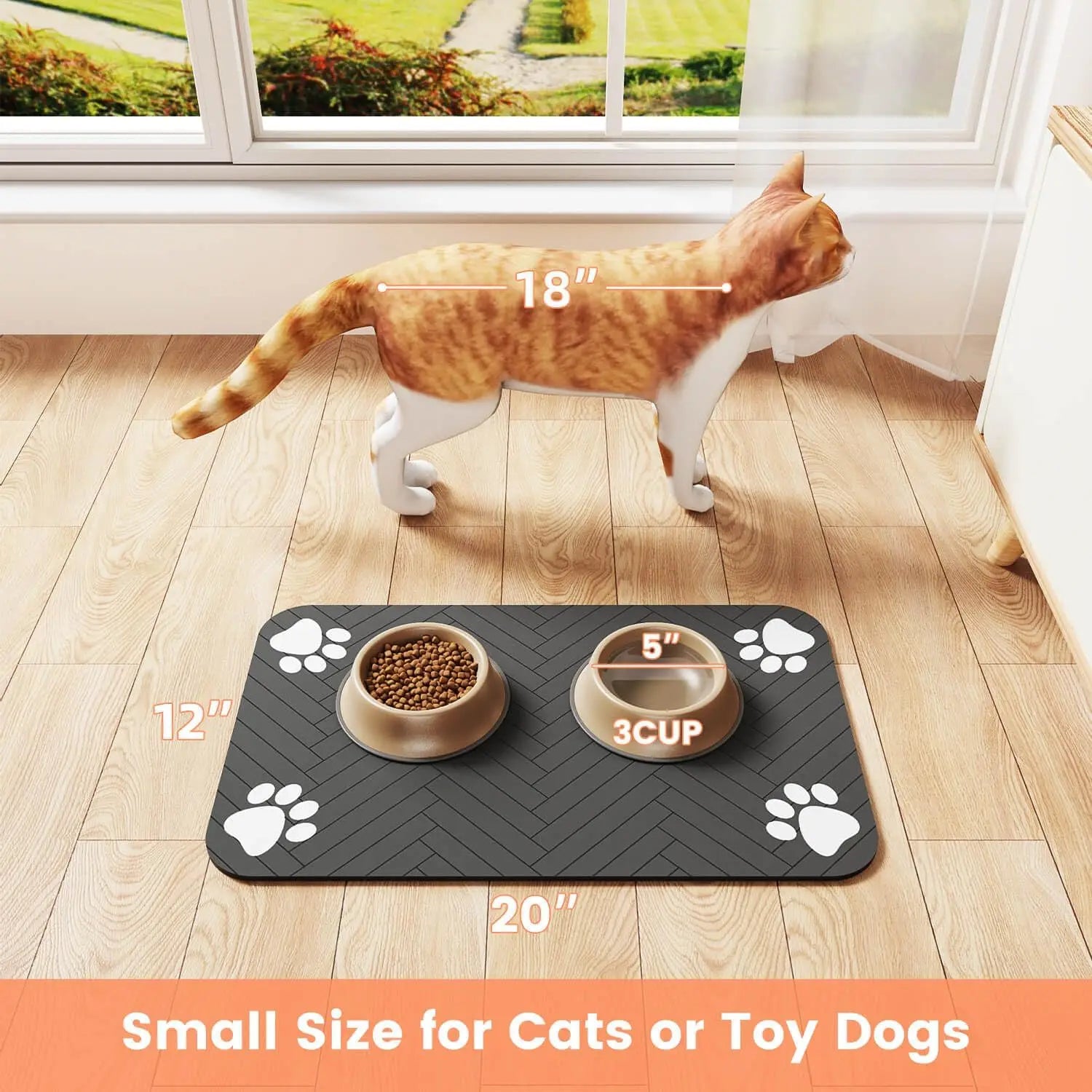 Pet Feeding Mat ( No stains, water absorption , easy care, leak proof)