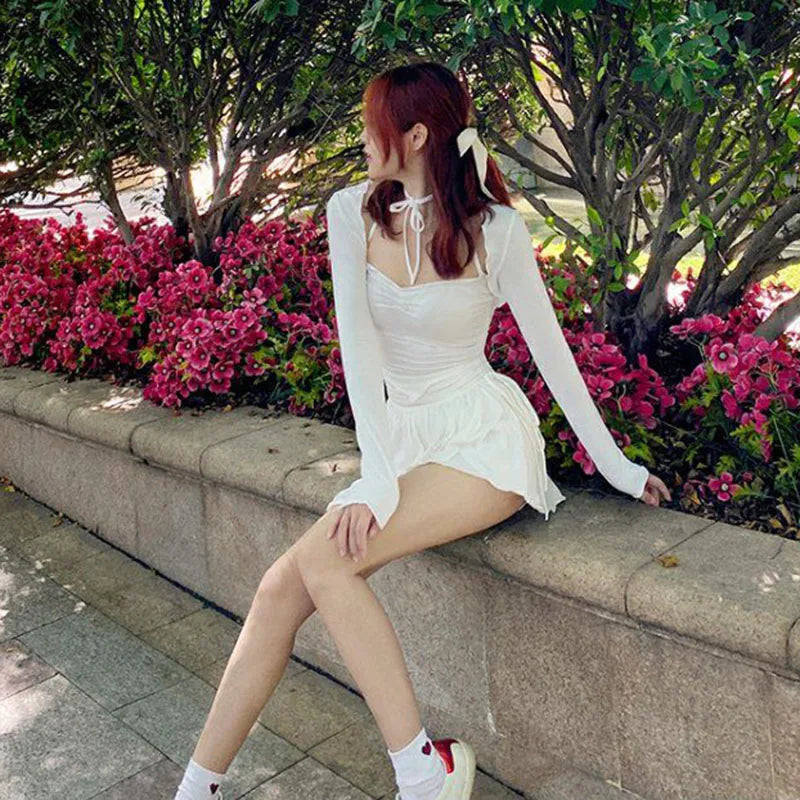 Korean Summer White Mini Skirt