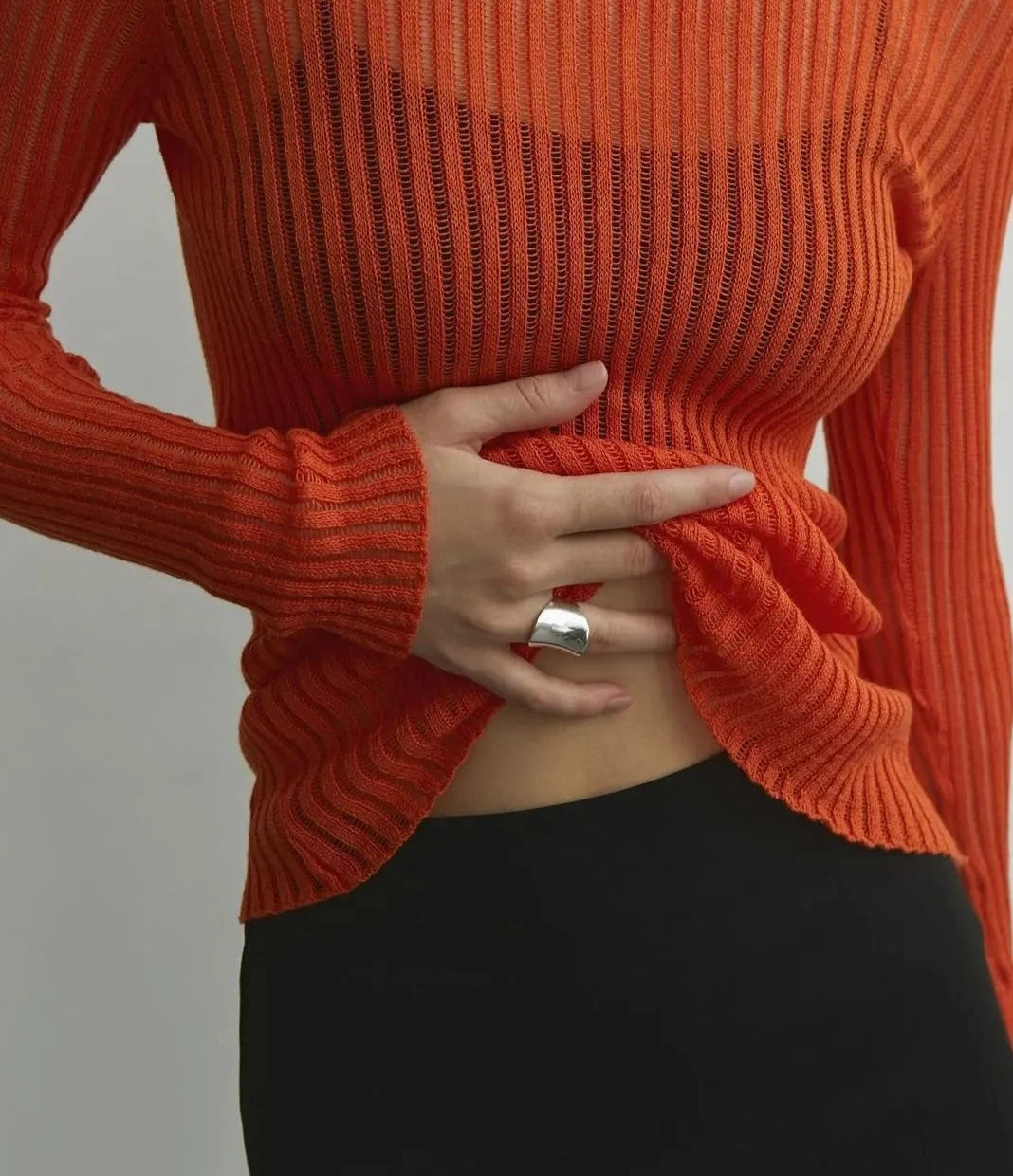 Ennimo Striped See-through Top