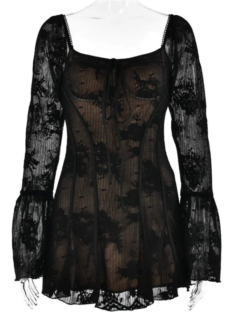 Ennimo Long Flare Sleeve  Mini Dress