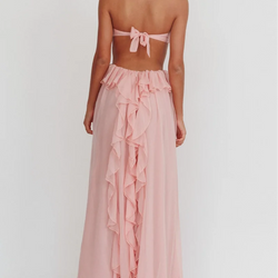 Maxi Dress Backless Sleeveless (Green , Pink)