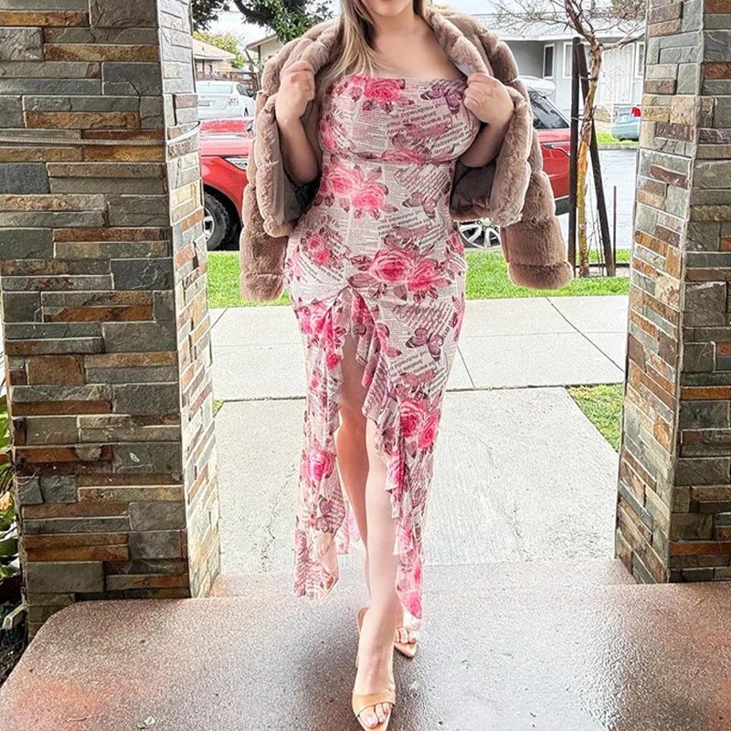 Sling Pleated Off-shoulder Ruffles